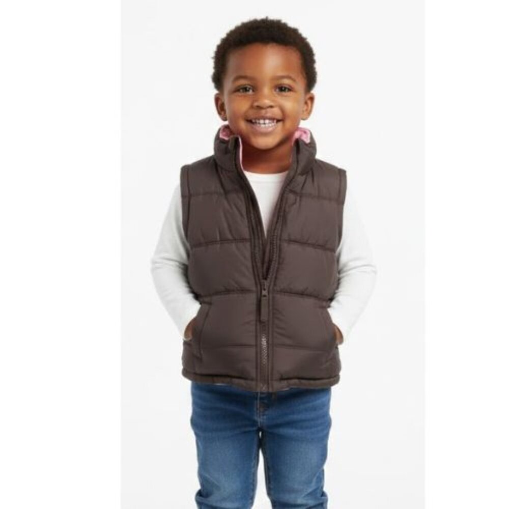 JOE Fresh kids brown pink autumn sleeveless vest XS 4-5 years